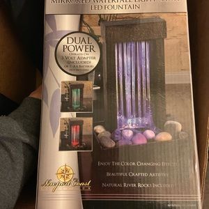 Mirrored waterfall fountain